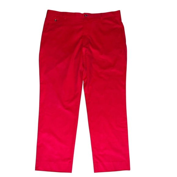Paul Fredrick Bold Red Cotton Pants size 44 NWT - Picture 1 of 6